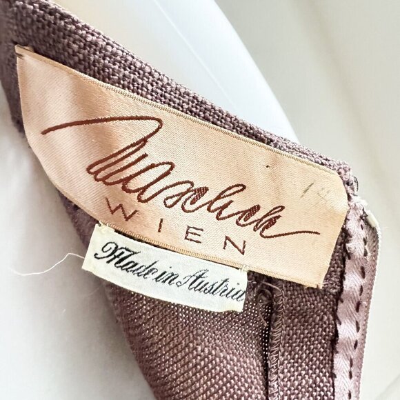 Vintage Waschek Wien Austria Embroidered Sheath Dress S - Picture 9 of 9